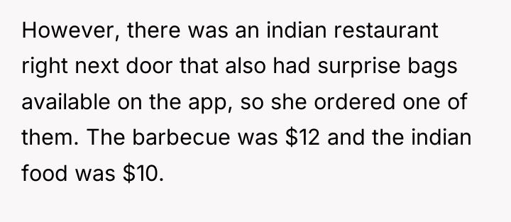 However, there was an indian restaurant right next door that...