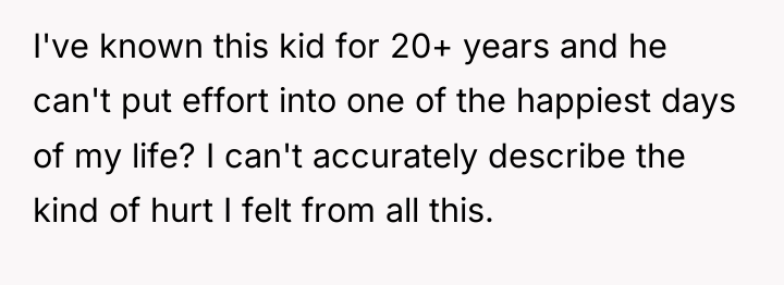 I've known this kid for 20+ years and he can't...
