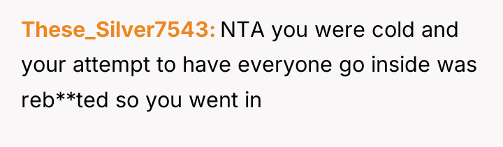 These_Silver7543 NTA you were cold and your attempt to have...