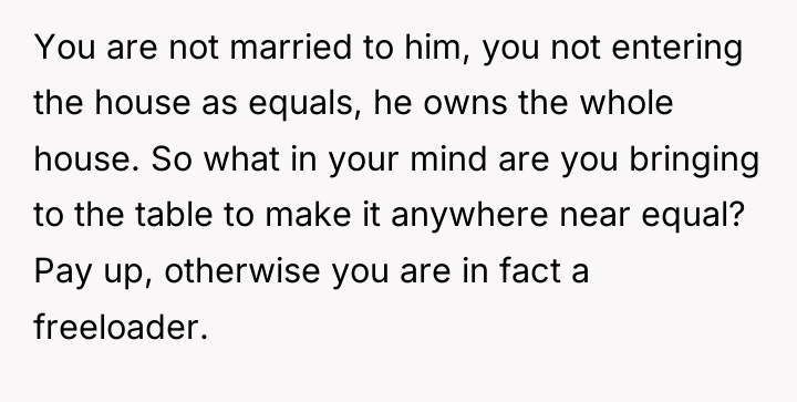 You are not married to him, you not entering the...