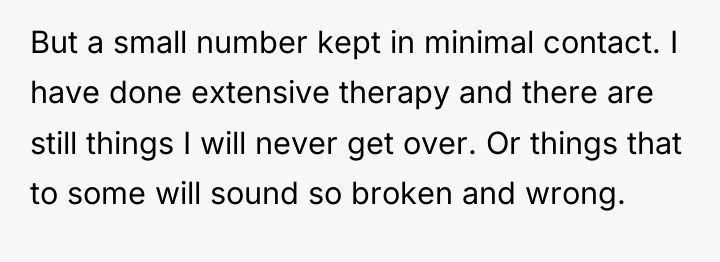 But a small number kept in minimal contact. I have...