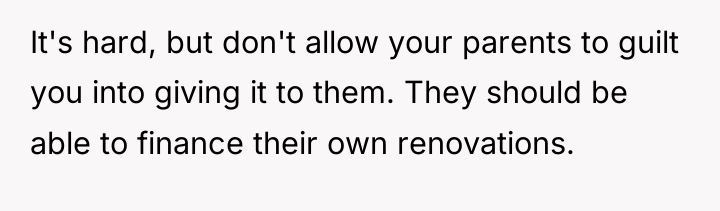 It's hard, but don't allow your parents to guilt you...