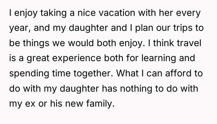 I enjoy taking a nice vacation with her every year,...