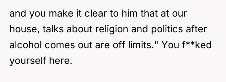 and you make it clear to him that at our...