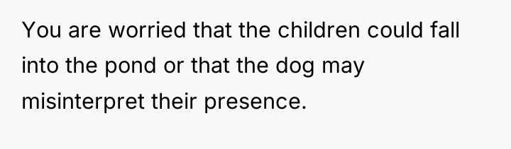 You are worried that the children could fall into the...