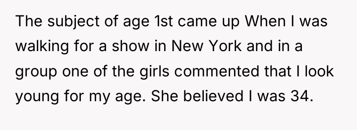The subject of age 1st came up When I was...