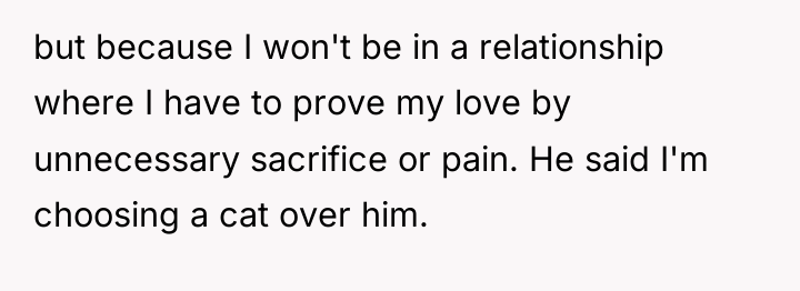 but because I won't be in a relationship where I...