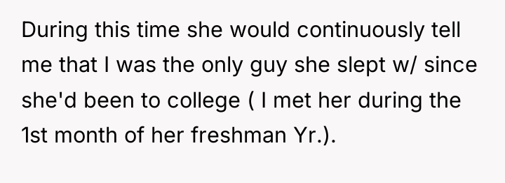 During this time she would continuously tell me that I...