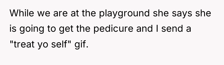 While we are at the playground she says she is...
