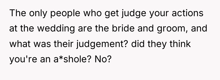 The only people who get judge your actions at the...