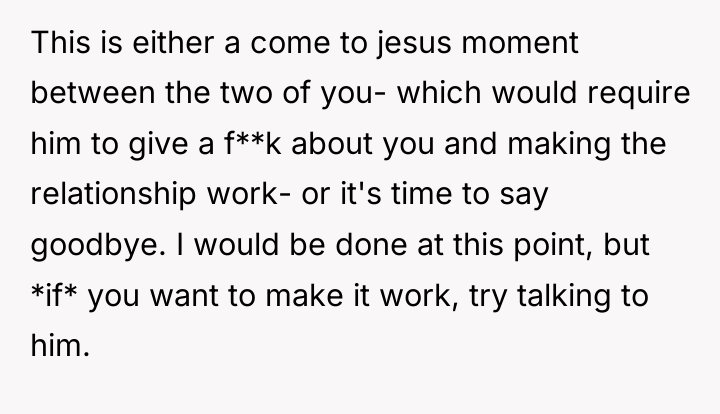 This is either a come to jesus moment between the...