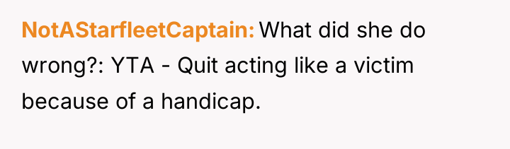 NotAStarfleetCaptain What did she do wrong?: YTA - Quit acting...