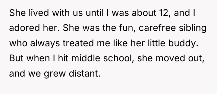 She lived with us until I was about 12, and...