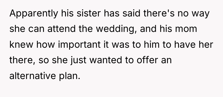 Apparently his sister has said there's no way she can...