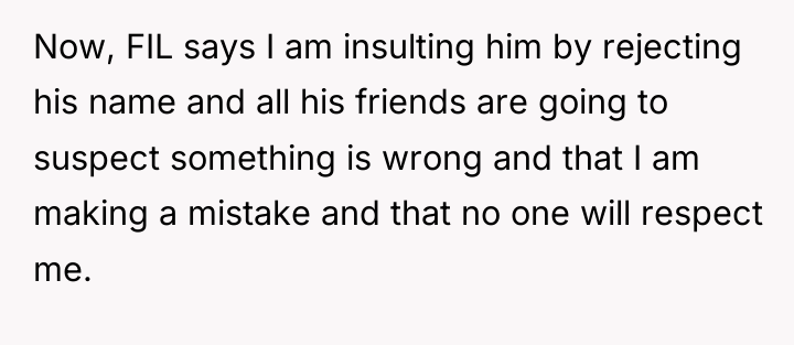 Now, FIL says I am insulting him by rejecting his...