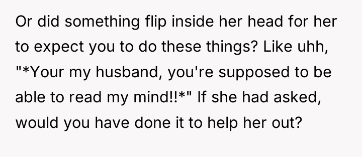 Or did something flip inside her head for her to...