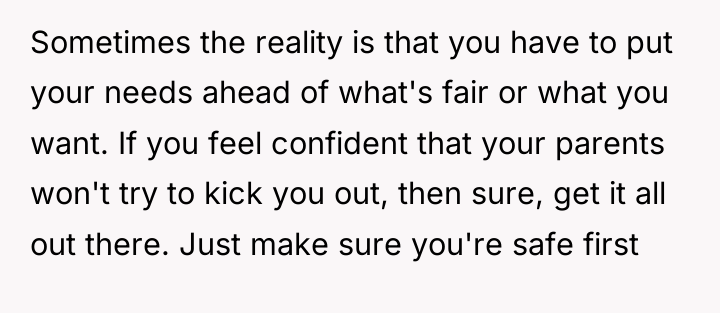 Sometimes the reality is that you have to put your...