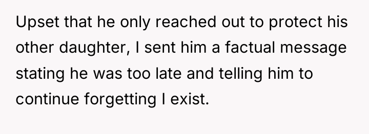 Upset that he only reached out to protect his other...