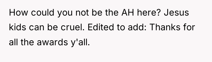 How could you not be the AH here? Jesus kids...