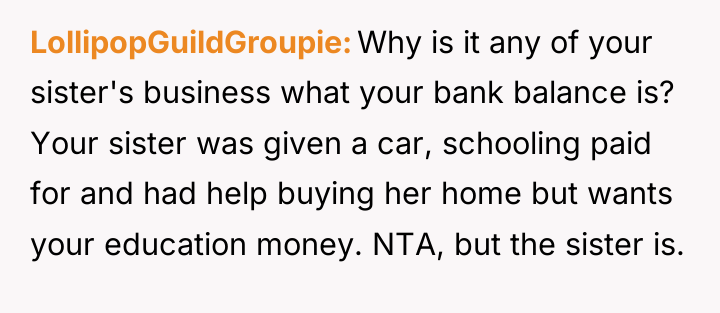 LollipopGuildGroupie Why is it any of your sister's business what...