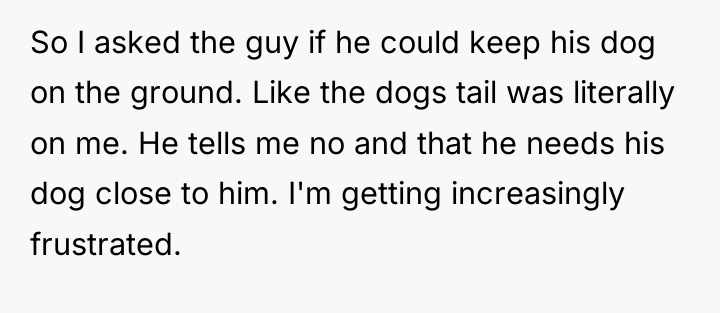 So I asked the guy if he could keep his...