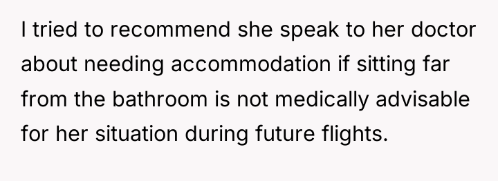 I tried to recommend she speak to her doctor about...