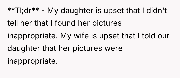 **Tl;dr** - My daughter is upset that I didn't tell...
