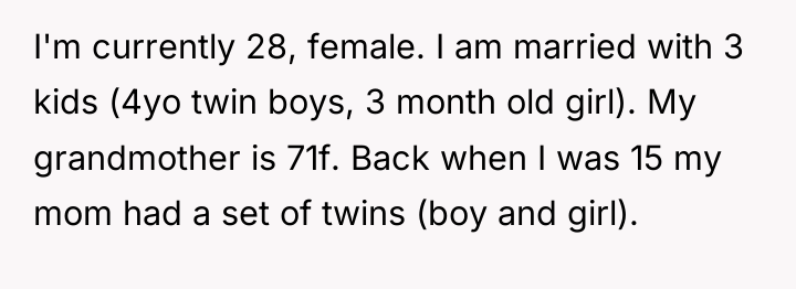 I'm currently 28, female. I am married with 3 kids...