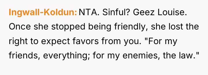 Ingwall-Koldun NTA. Sinful? Geez Louise. Once she stopped being friendly,...