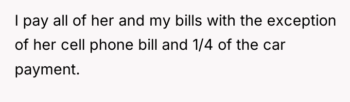 I pay all of her and my bills with the...