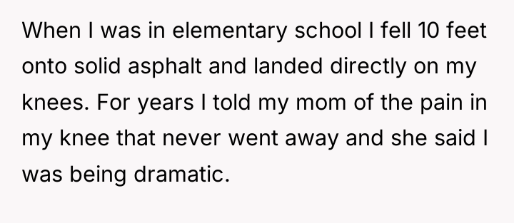 When I was in elementary school I fell 10 feet...