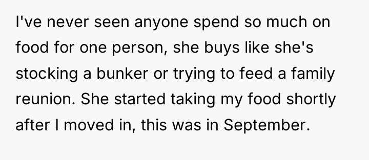 I've never seen anyone spend so much on food for...