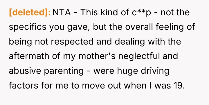 [deleted] NTA - This kind of c**p - not the...