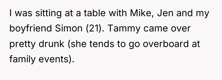 I was sitting at a table with Mike, Jen and...