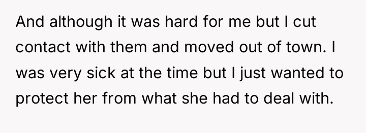 And although it was hard for me but I cut...