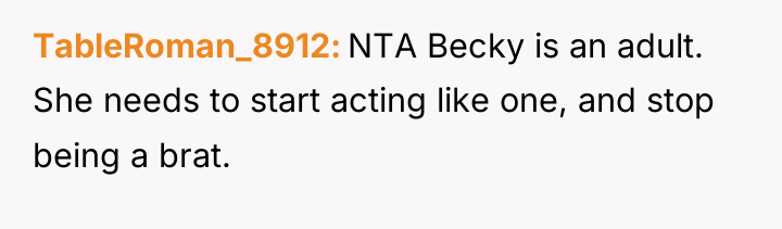 TableRoman_8912 NTA Becky is an adult. She needs to start...