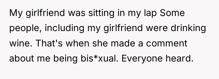 My girlfriend was sitting in my lap Some people, including...