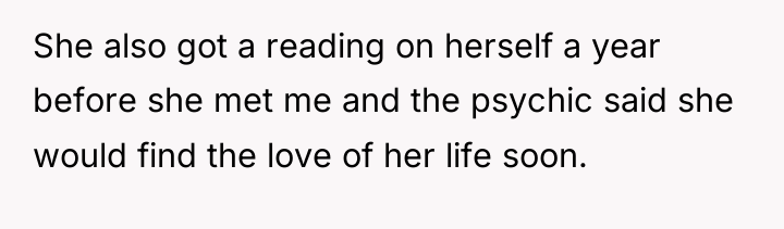She also got a reading on herself a year before...