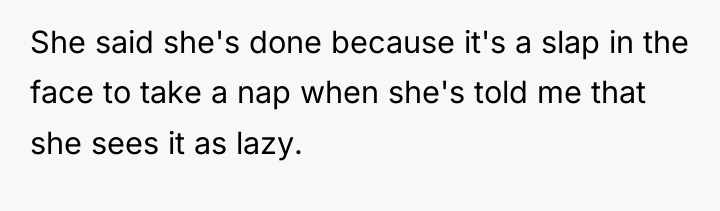 She said she's done because it's a slap in the...