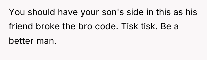 You should have your son's side in this as his...