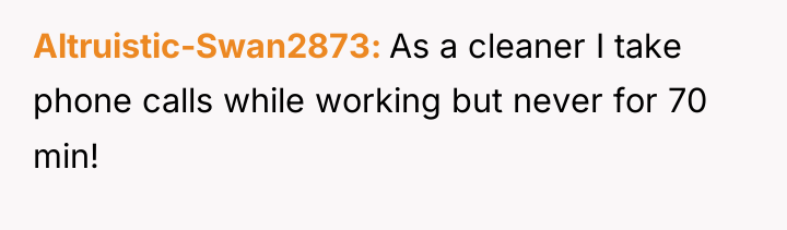 Altruistic-Swan2873 As a cleaner I take phone calls while working...