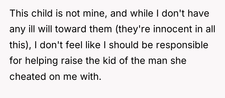 This child is not mine, and while I don't have...
