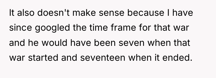 It also doesn't make sense because I have since googled...