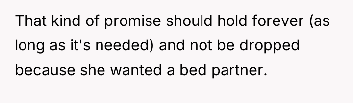 That kind of promise should hold forever (as long as...