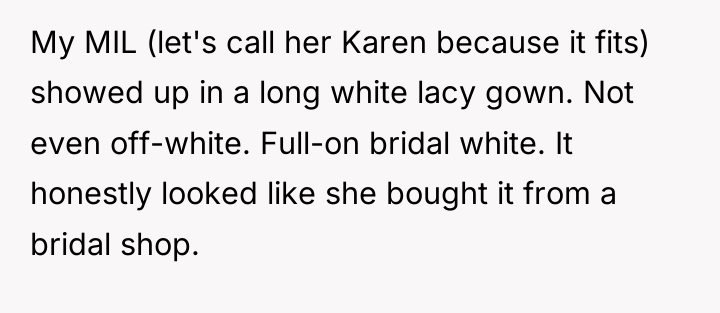 My MIL (let's call her Karen because it fits) showed...