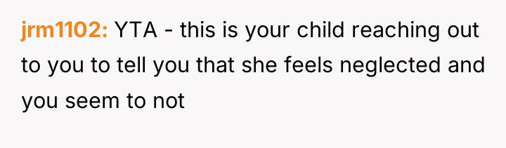 jrm1102 YTA - this is your child reaching out to...