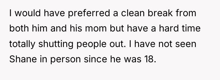 I would have preferred a clean break from both him...