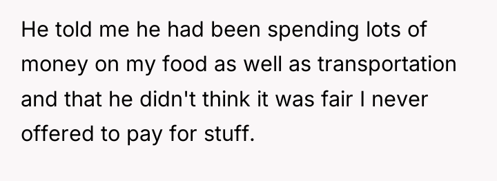 He told me he had been spending lots of money...