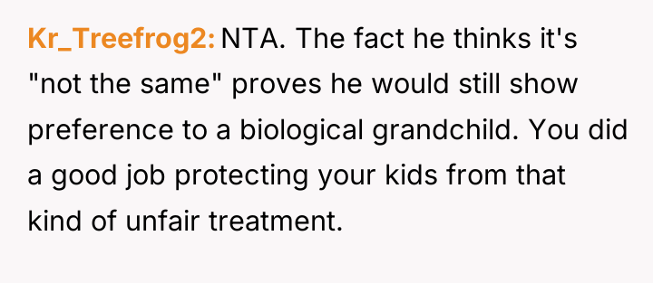 Kr_Treefrog2 NTA. The fact he thinks it's "not the same"...