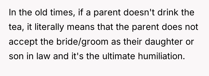 In the old times, if a parent doesn't drink the...